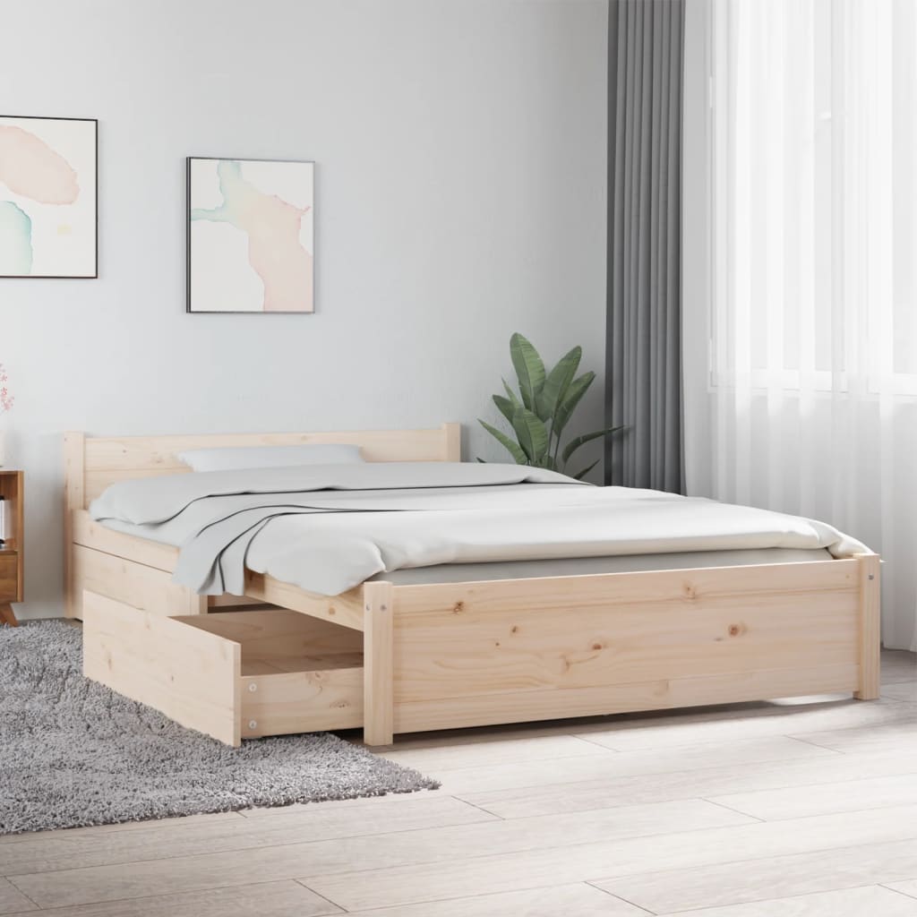 vidaXL Posteľný rám so zásuvkami 120x190 cm malé dvojlôžko