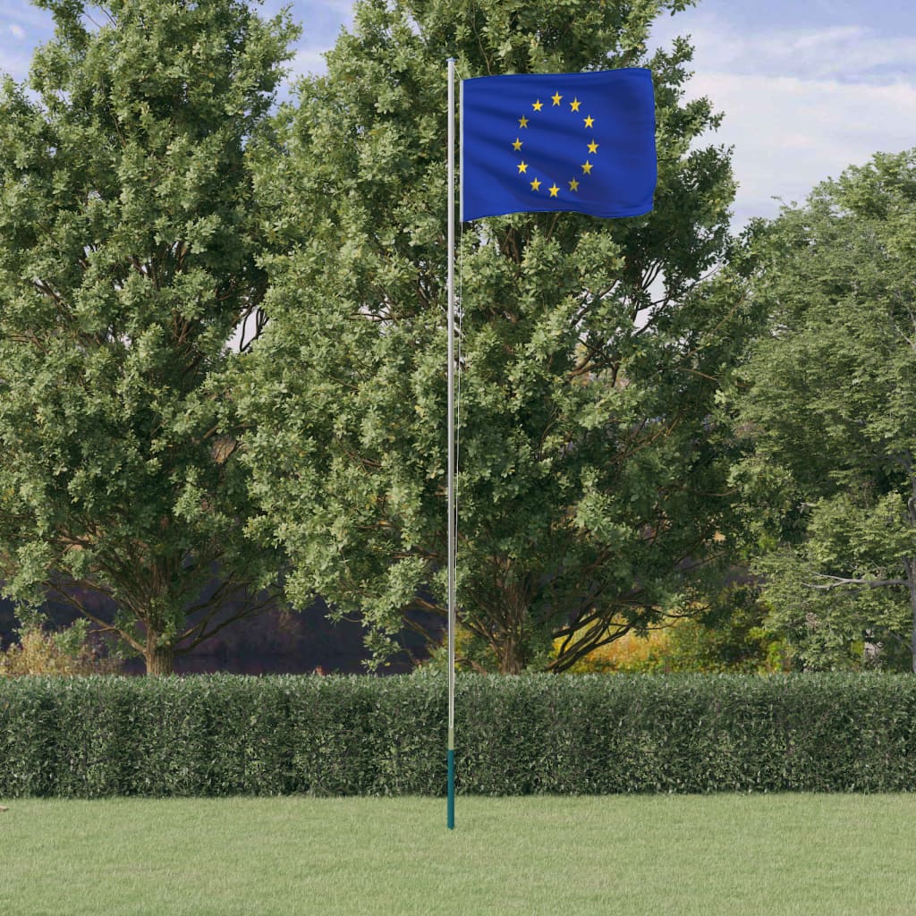 vidaXL Vlajka EÚ a tyč 6,23 m hliník