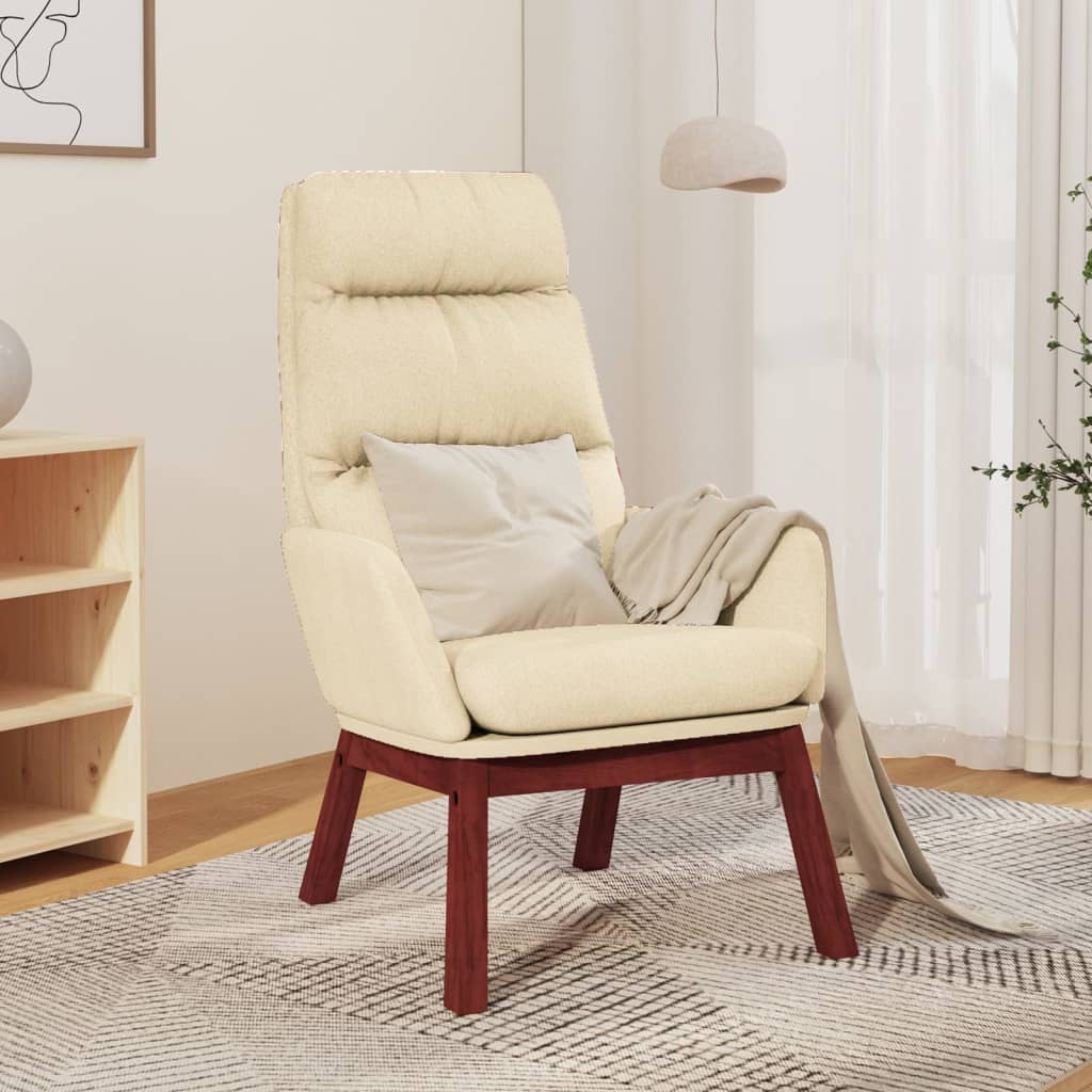 vidaXL Relaxačné kreslo krémové látkové