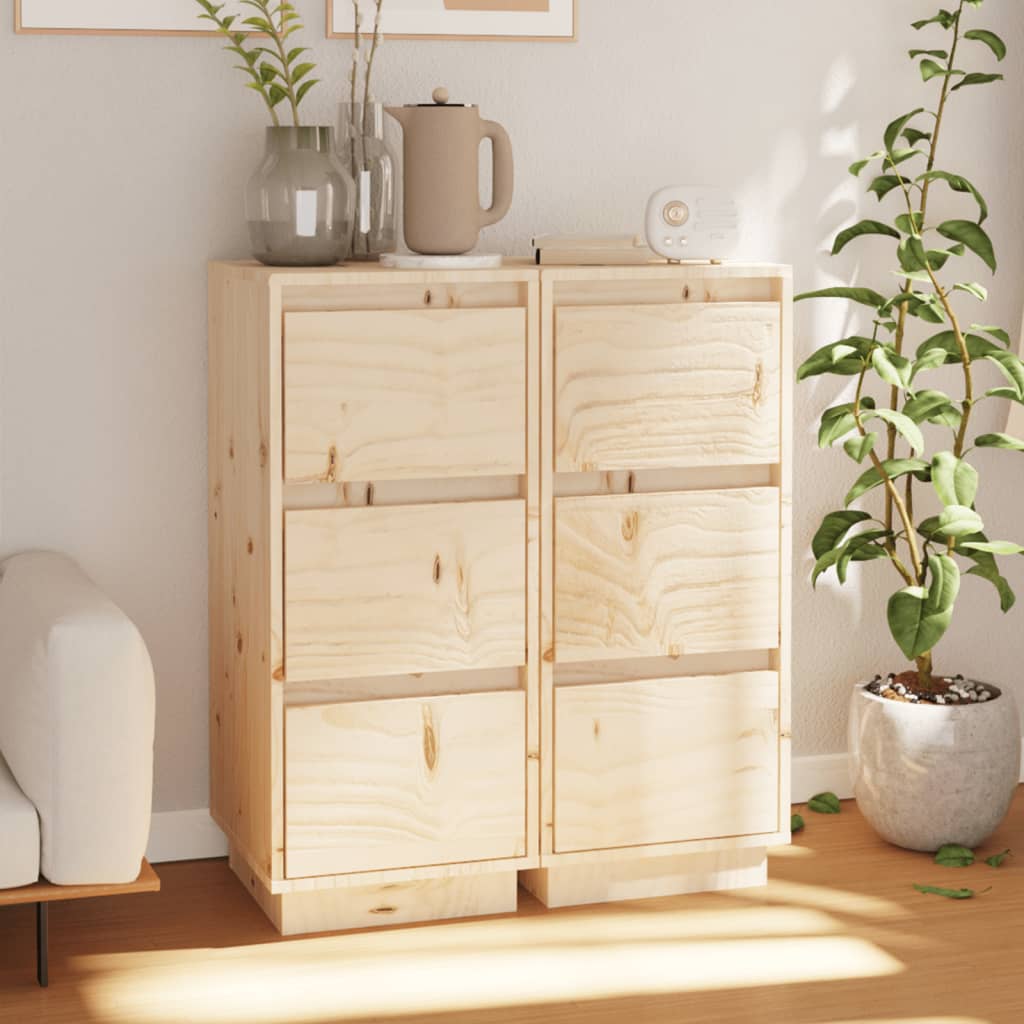 vidaXL Komody 2 ks 32x34x75 cm borovicový masív