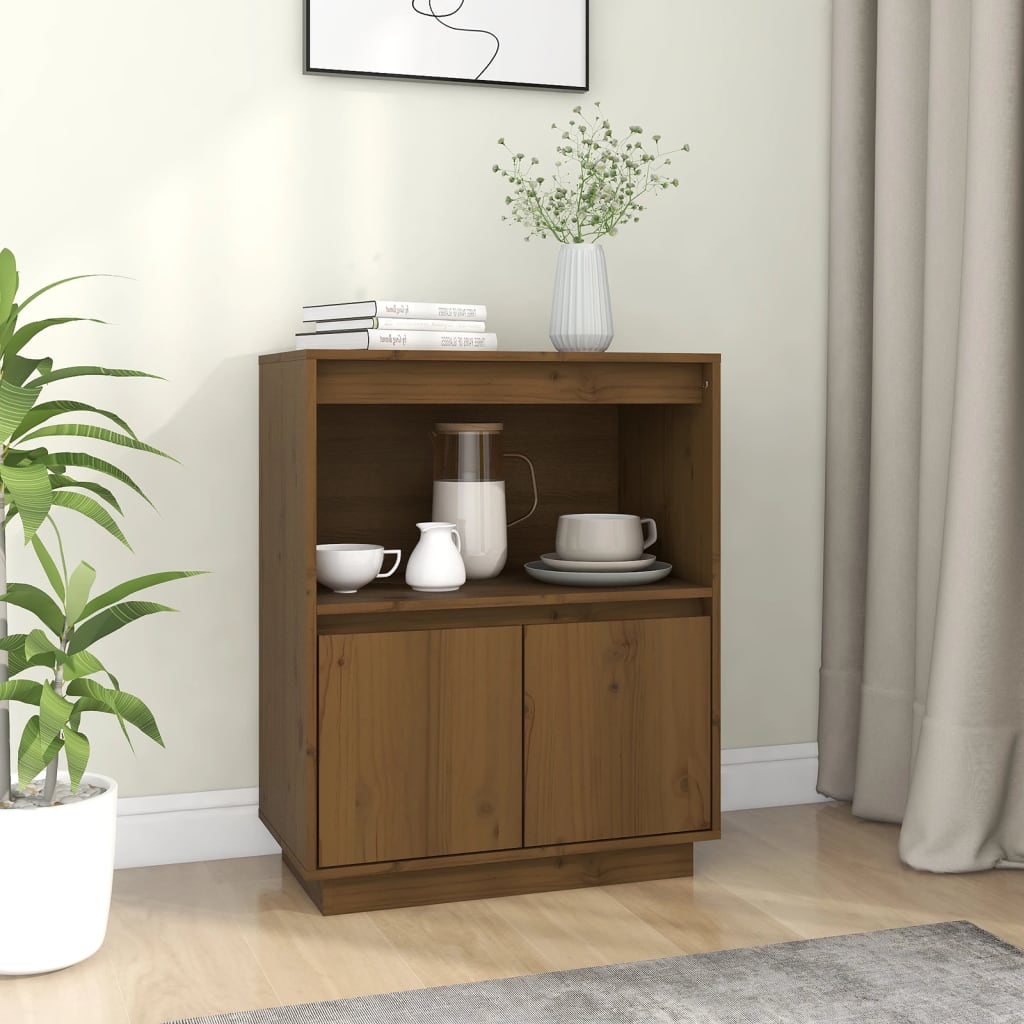 vidaXL Komoda, medovo hnedá 60x34x75 cm, borovicový masív