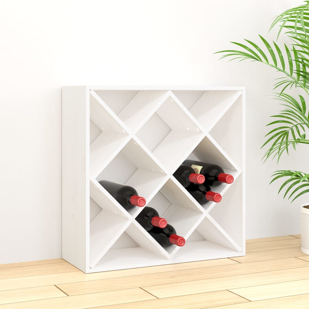 VidaXL Skrinka na víno biela 62x25x62 cm masívna borovica