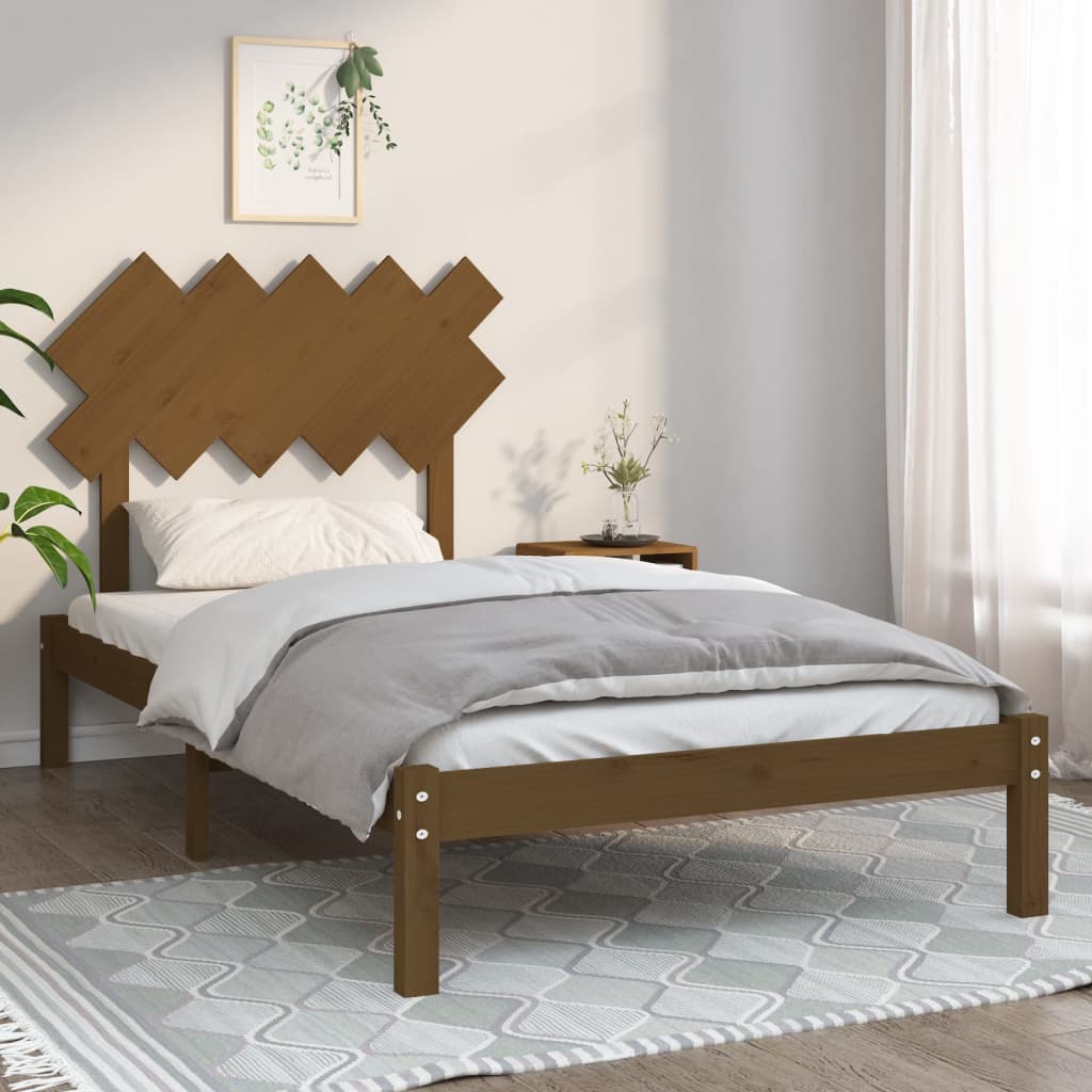 vidaXL Posteľný rám medový 100x200 cm masívne drevo