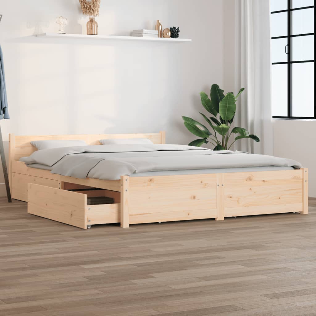 vidaXL Posteľný rám so zásuvkami 160x200 cm
