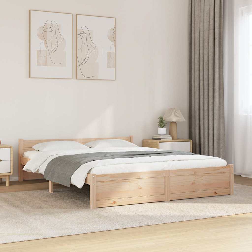 vidaXL Posteľný rám bez matraca, drevený masív 160x200 cm