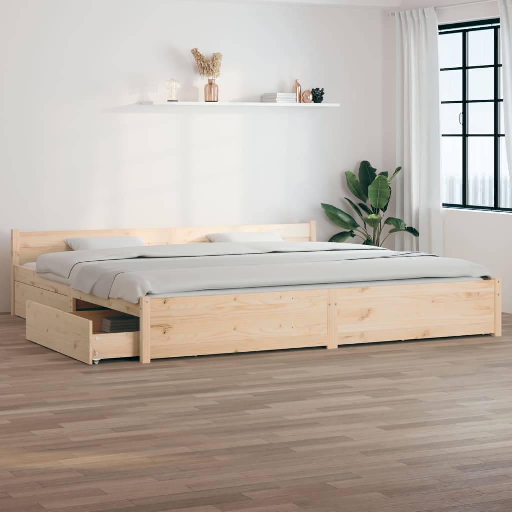 vidaXL Posteľný rám so zásuvkami 200x200 cm