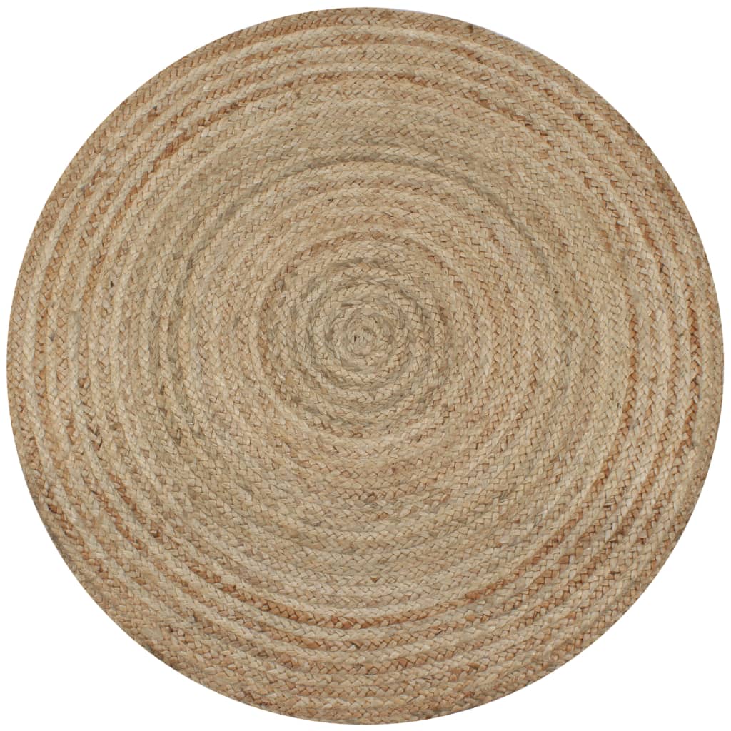 vidaXL Okrúhly koberček z pletenej juty, 120 cm