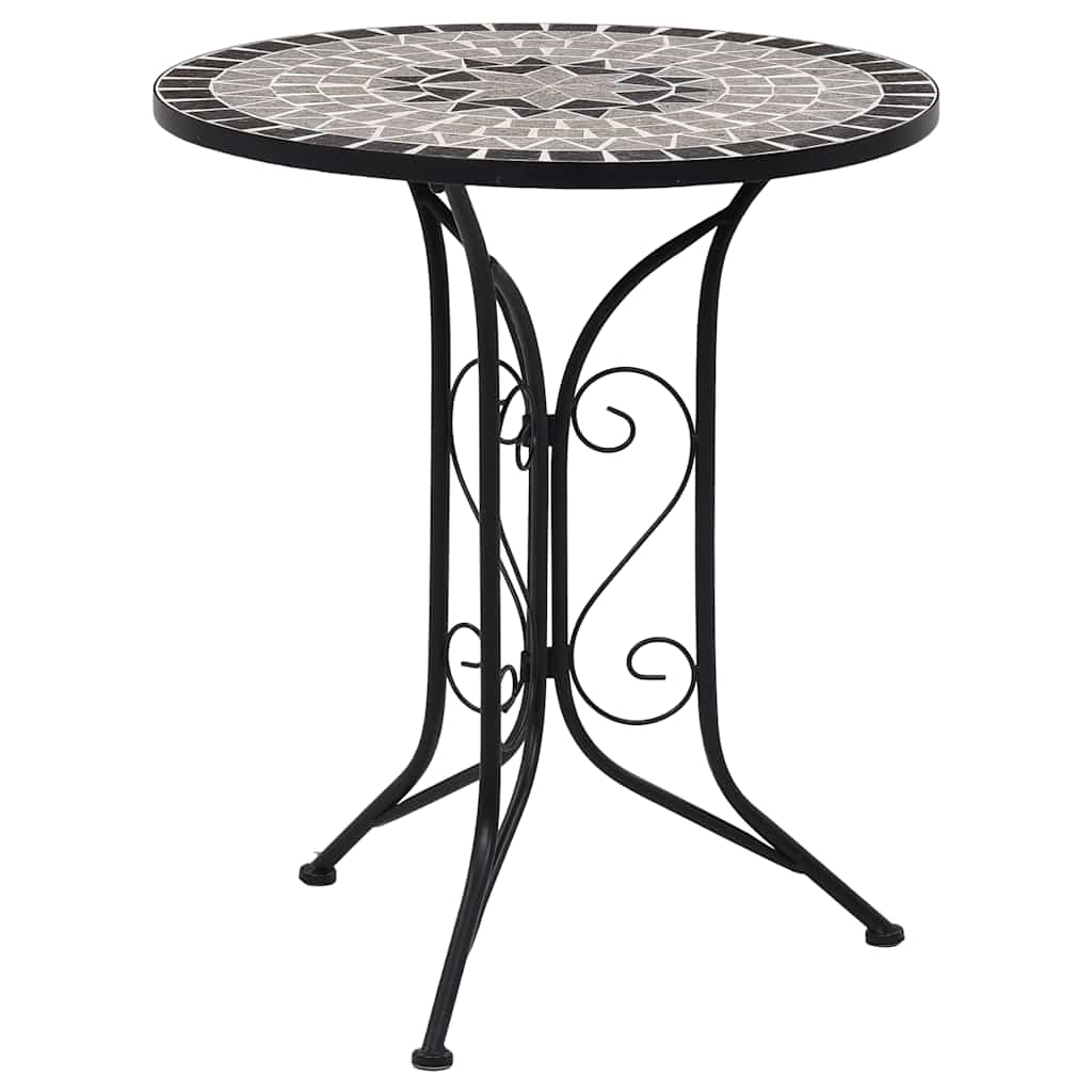 vidaXL Mozaikový bistro stolík, sivý 60 cm, keramika