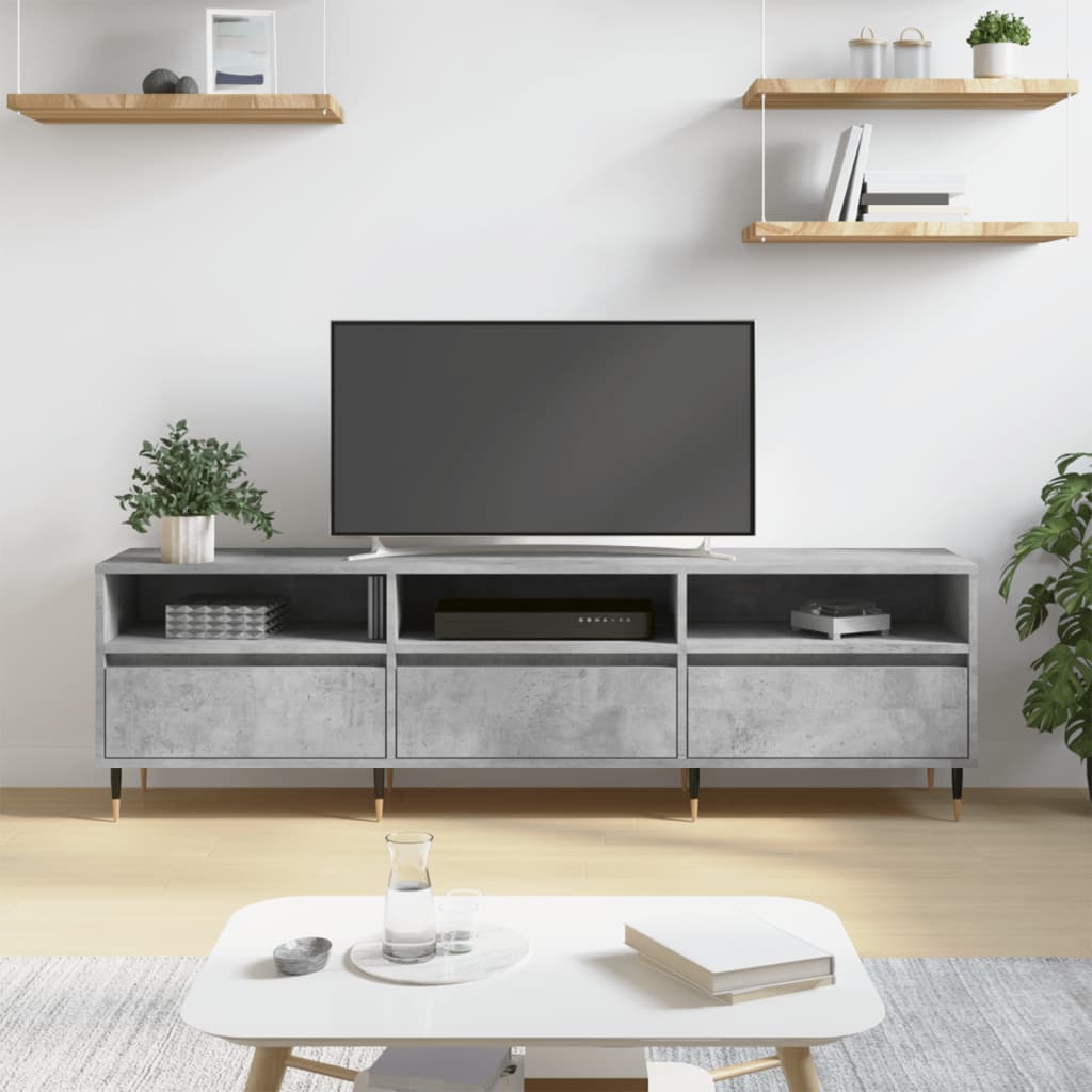 vidaXL TV skrinka betónová sivá 150x30x44,5 cm kompozitné drevo