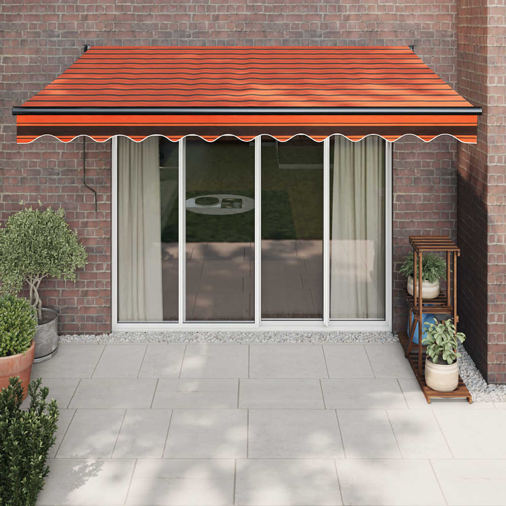 vidaXL Automatická zaťahovacia markíza, oranžová a hnedá 3x2,5 m