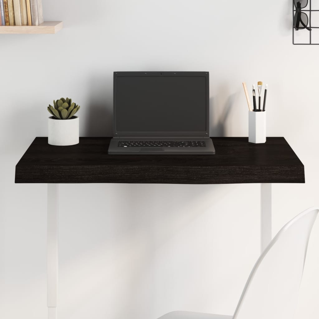 vidaXL Stolová doska tmavohnedá 80x50x(2-6) cm ošetrený dubový masív