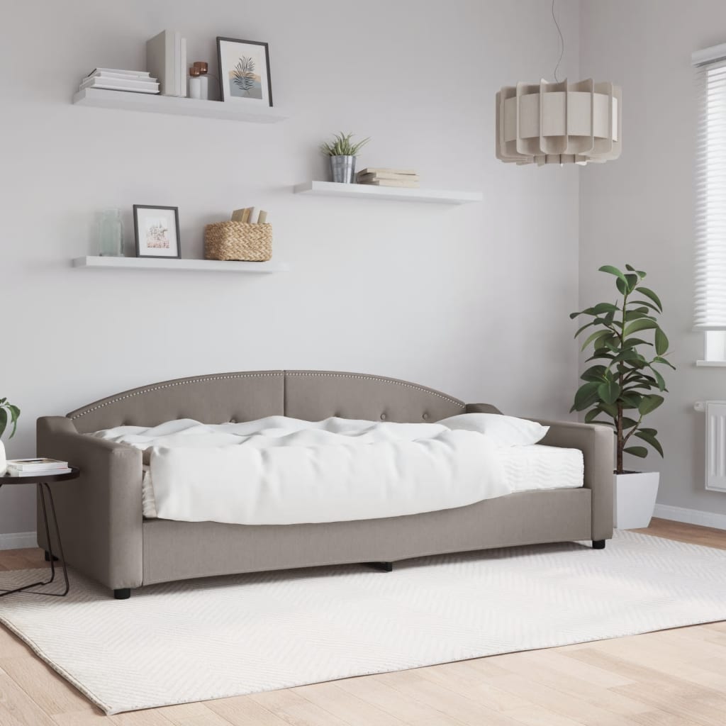 vidaXL Denná posteľ s matracom sivohnedá 90x200 cm látka