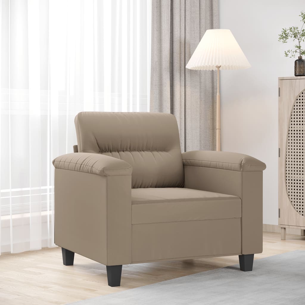 vidaXL Kreslo sivohnedé 60 cm mikrovláknová látka