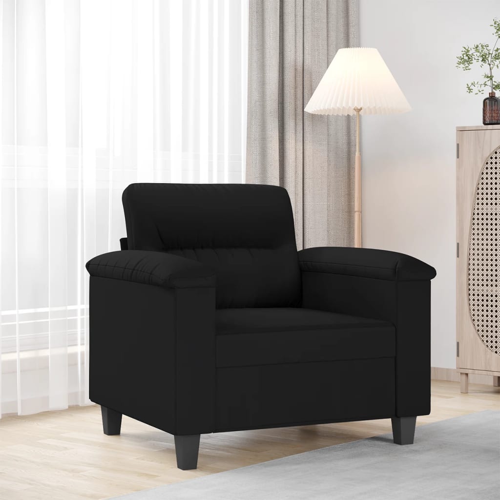 vidaXL Kreslo čierne 60 cm mikrovláknová látka