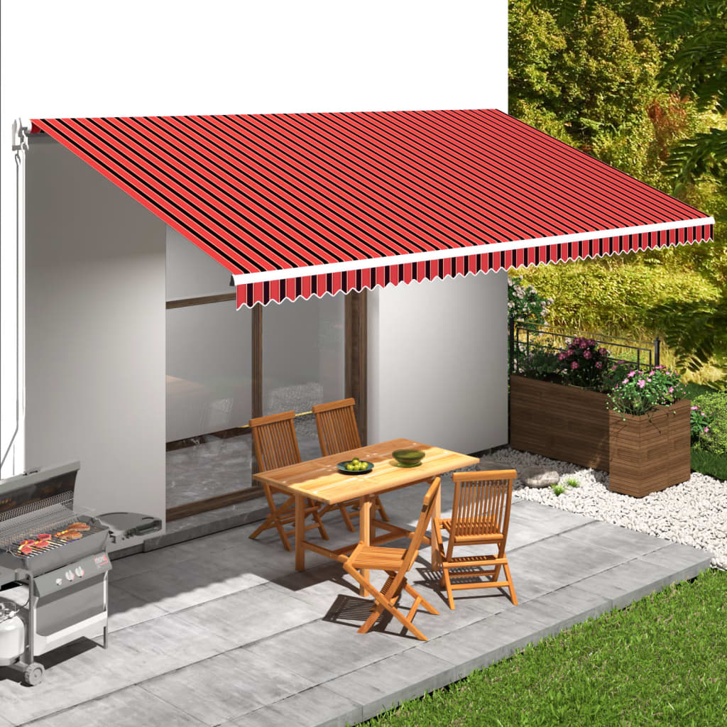 vidaXL Tieniaca plachta na markízu, plátená, oranžovo hnedá 600x300 cm