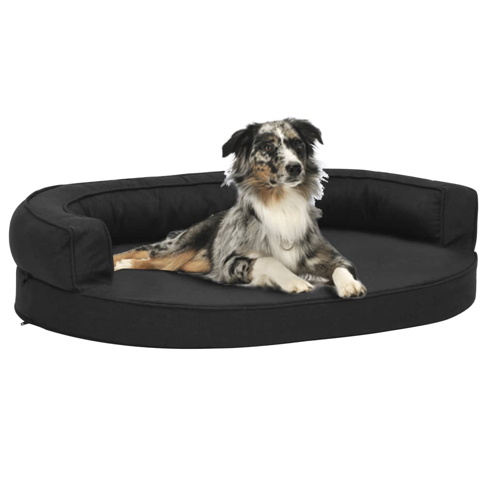 vidaXL Ergonomický matrac pre psa 75x53 cm ľanový vzhľad čierny