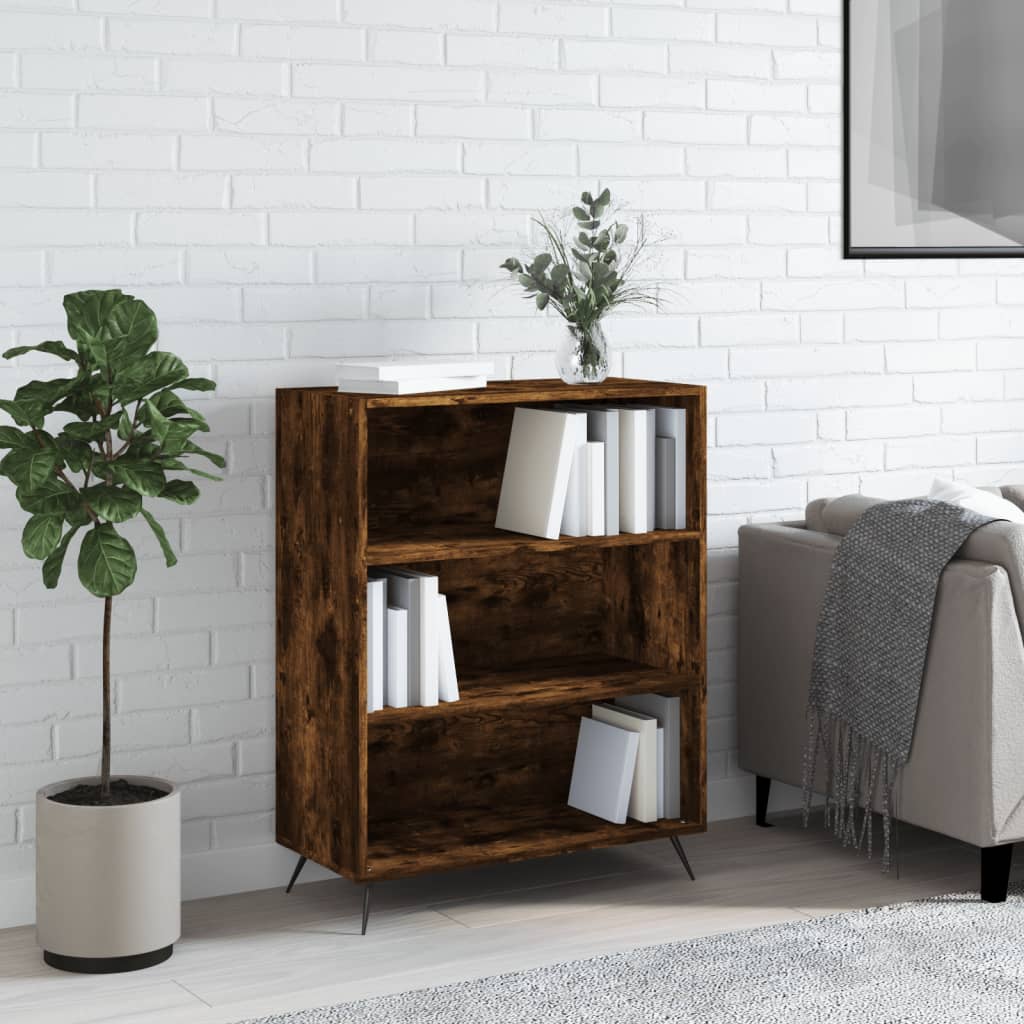 vidaXL Knižnica dymový dub 69,5x32,5x90 cm kompozitné drevo
