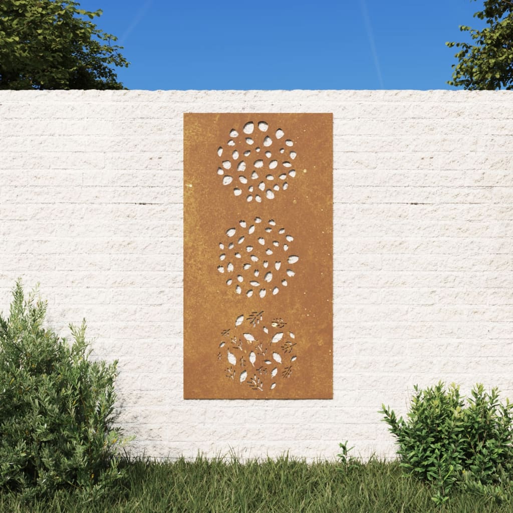 vidaXL Záhradná dekorácia 105x55 cm kortenová oceľ dizajn listu