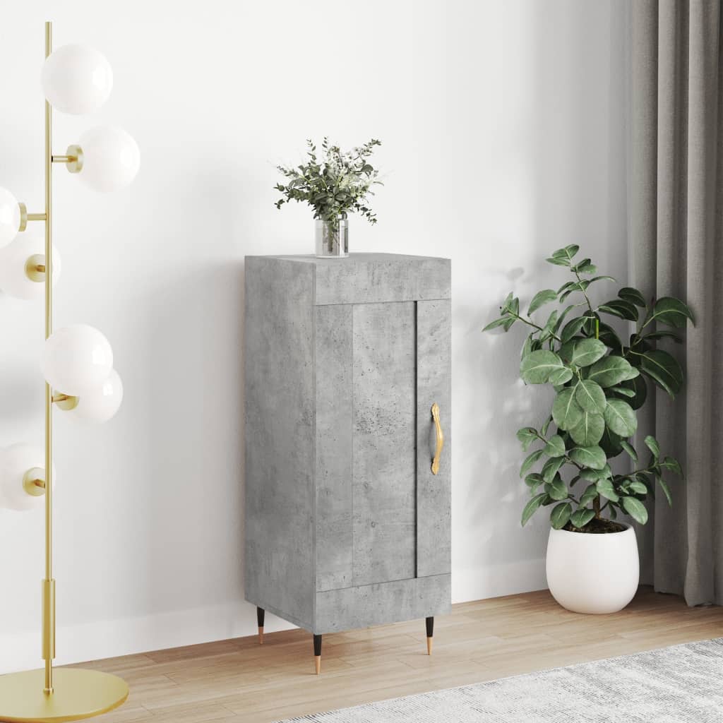 vidaXL Komoda betónovo sivá 34,5x34x90 cm spracované drevo