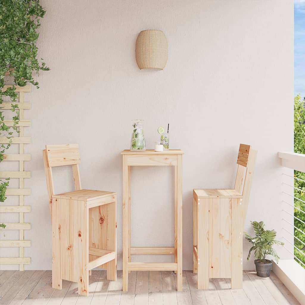 vidaXL Barové stoličky 2 ks 40x48,5x115,5 cm borovicový masív