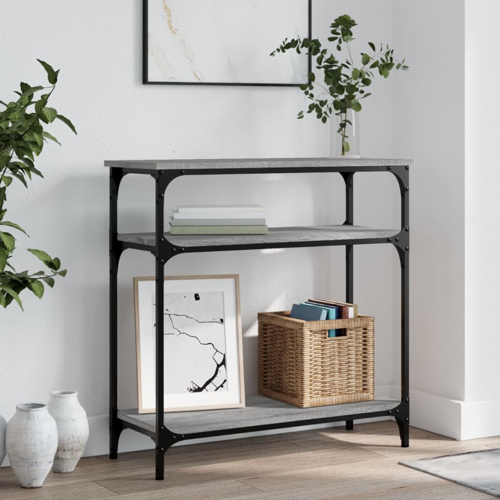 vidaXL Konzolový stolík sivý sonoma 75x29x75 cm kompozitné drevo