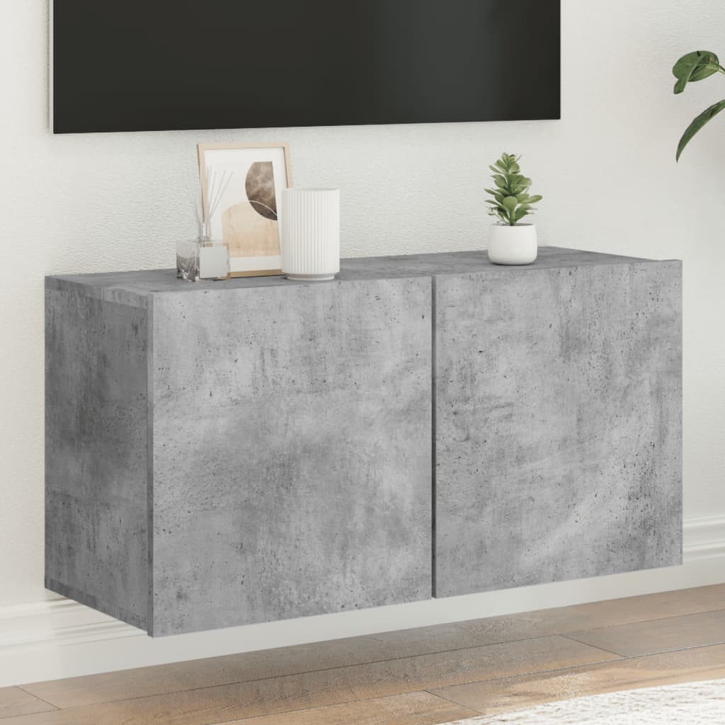 vidaXL TV skrinka nástenná betónovo sivá 80x30x41 cm