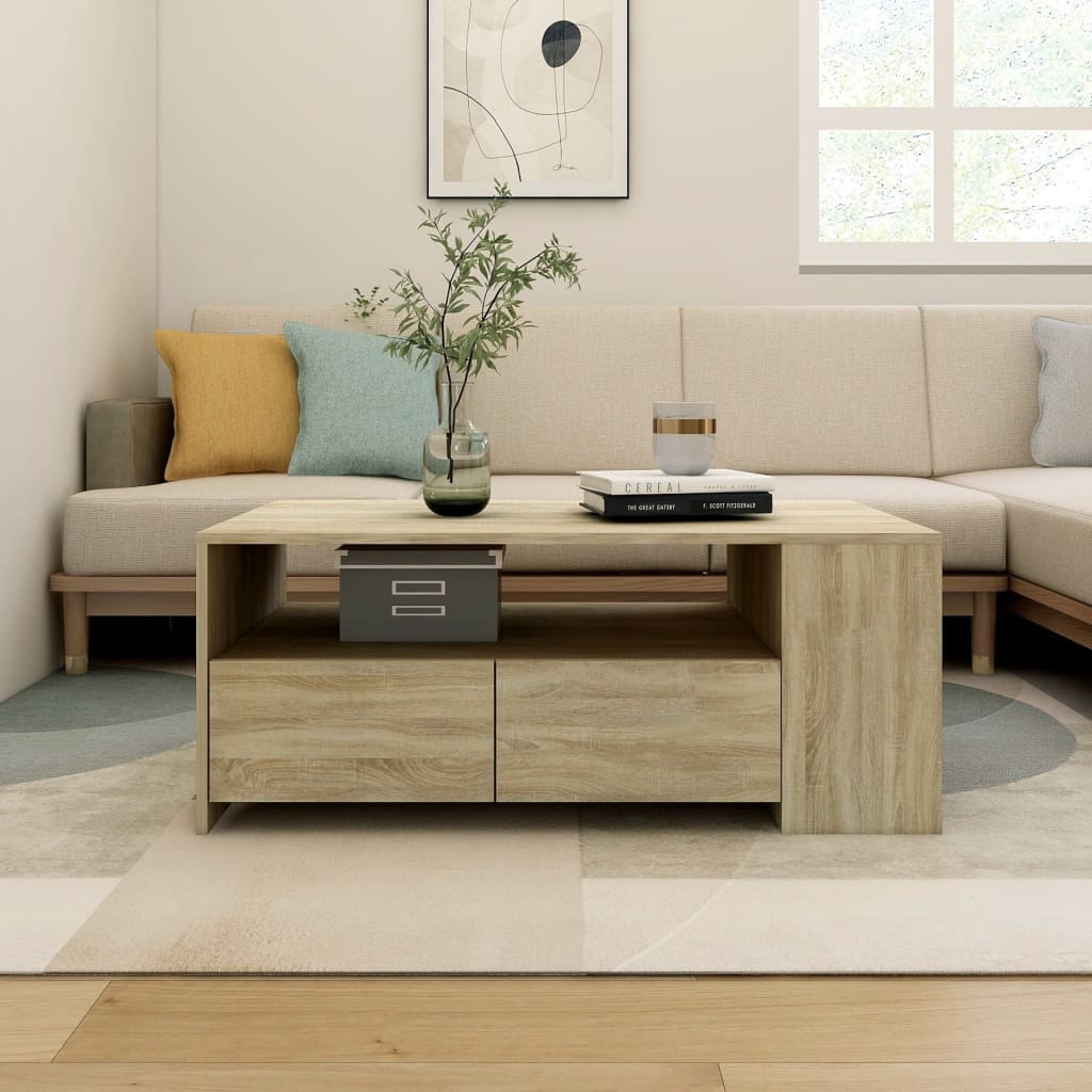 vidaXL Konferenčný stolík dub sonoma 102x55x42 cm kompozitné drevo