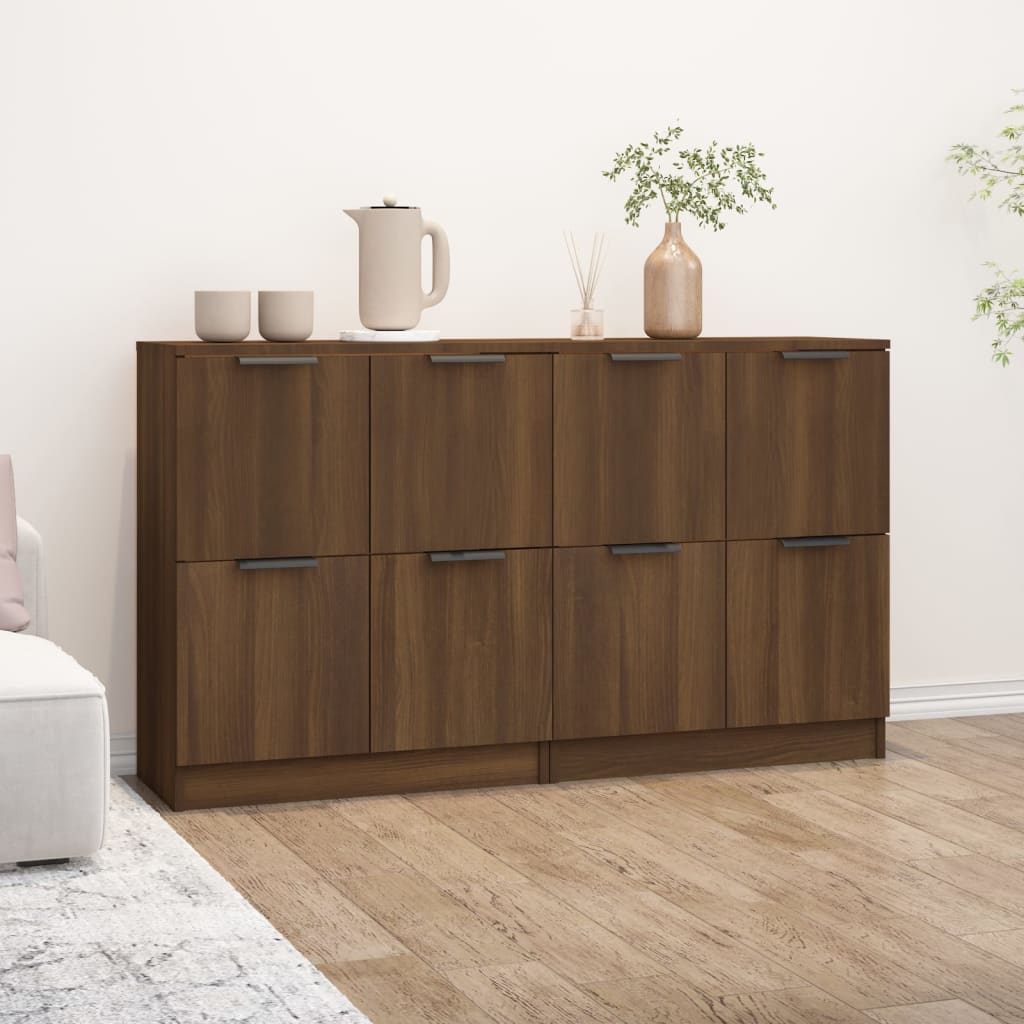 vidaXL Komody 2 ks hnedý dub 60x30x70 cm spracované drevo