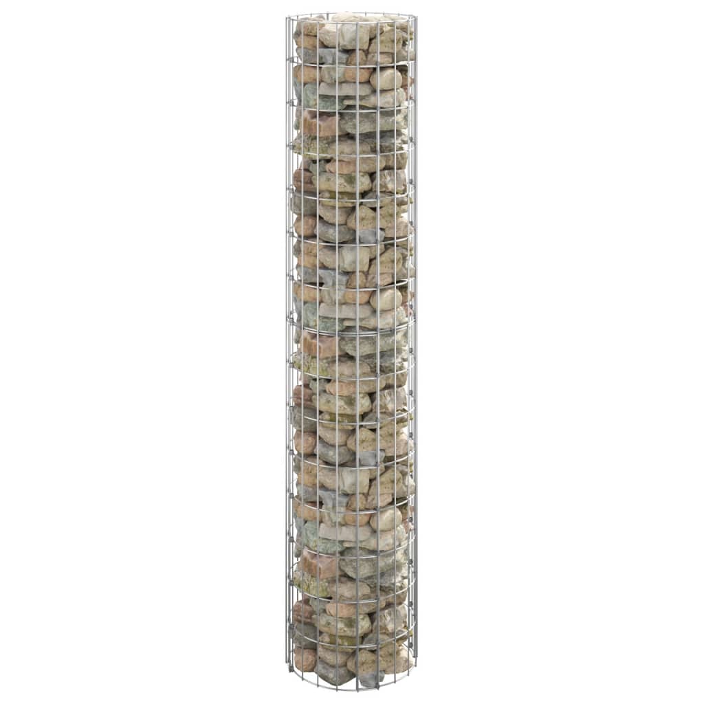 vidaXL Kruhový gabiónový stĺp, pozinkovaná oceľ Ø30x150 cm