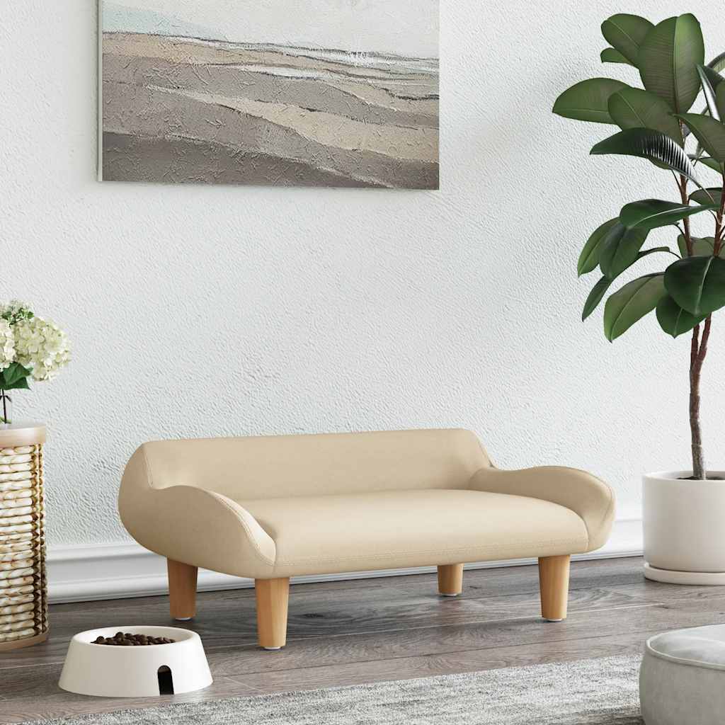 vidaXL Pelech pre psa krémový 70x40x24 cm látka