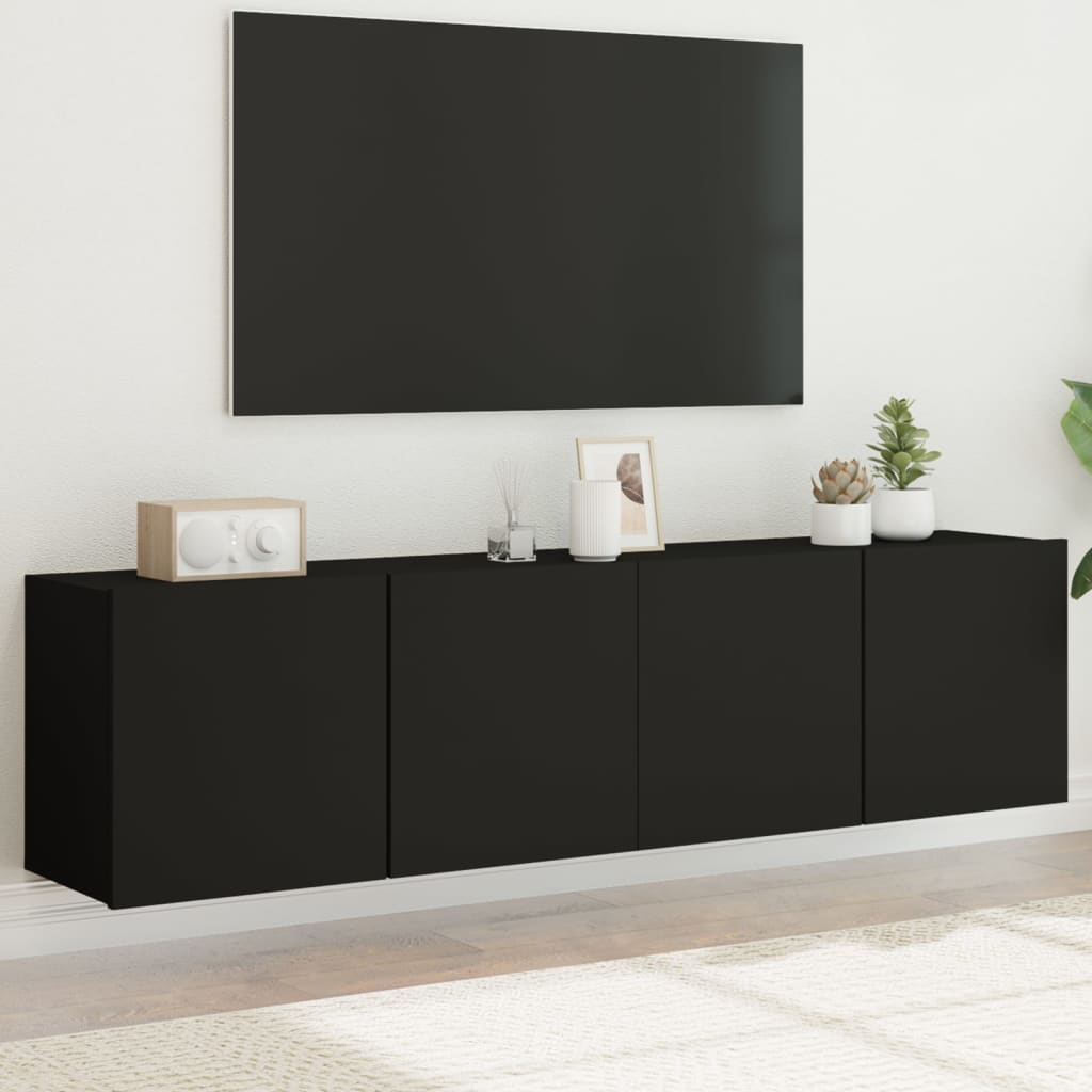 vidaXL TV skrinky nástenné 2 ks čierne 80x30x41 cm