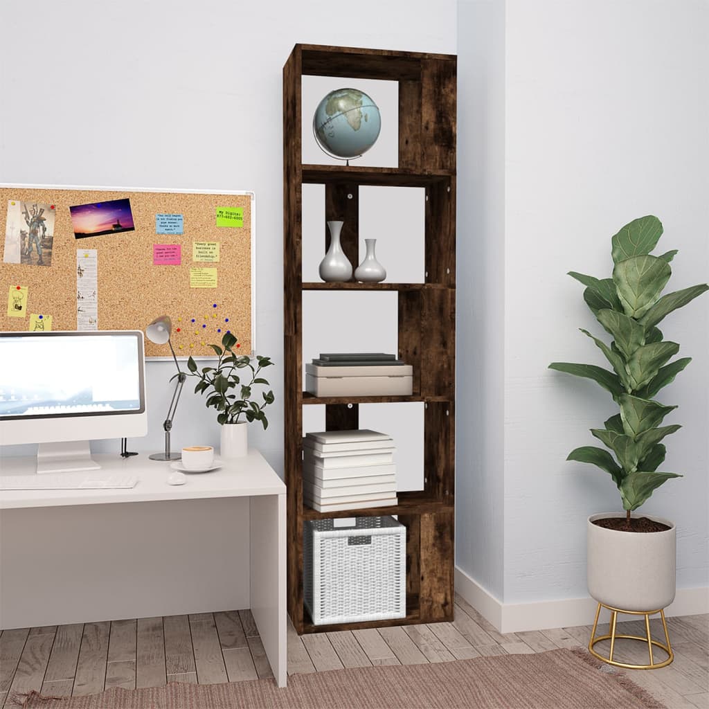 vidaXL Knižnica dymový dub 45x24x160 cm spracované drevo