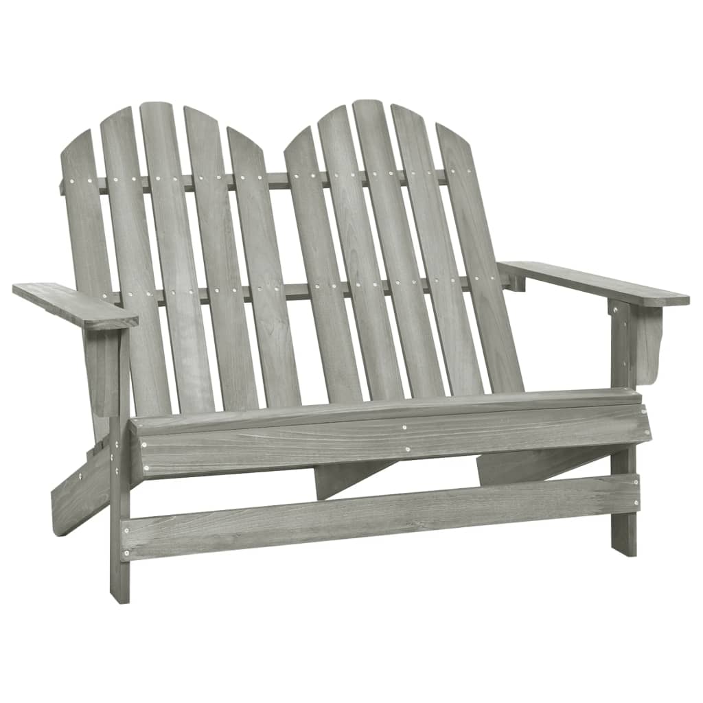vidaXL 2-miestna záhradná stolička Adirondack jedľové drevo sivá