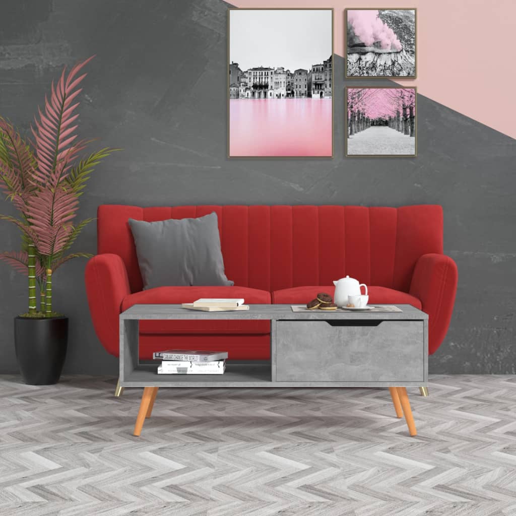 vidaXL Konferenčný stolík betónovo sivý 100x49,5x43cm kompozitné drevo
