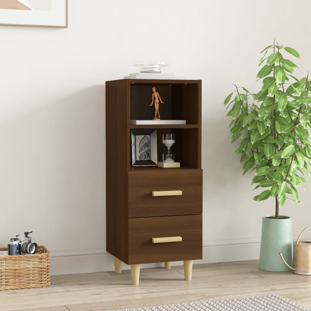 vidaXL Komoda hnedý dub 34,5x34x90 cm spracované drevo