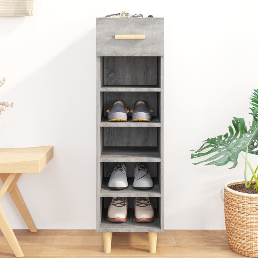 vidaXL Botník sivý dub sonoma 30x35x105 cm spracované drevo