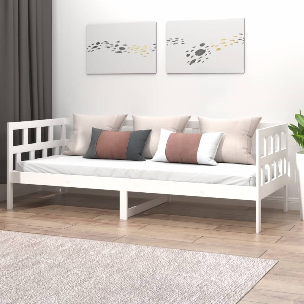 vidaXL Denná posteľ biela masívna borovica 80x200 cm