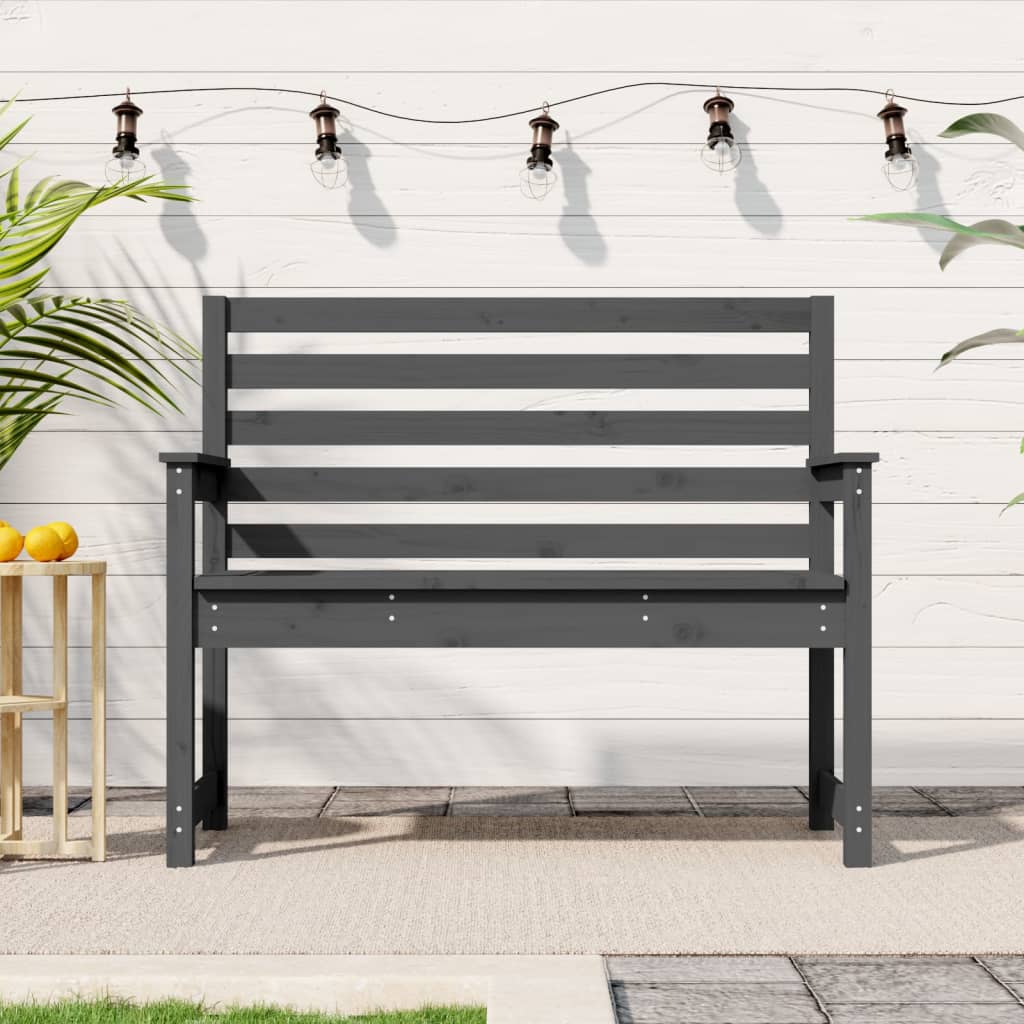 vidaXL Záhradná lavica sivá 109x48x91,5 cm masívna borovica