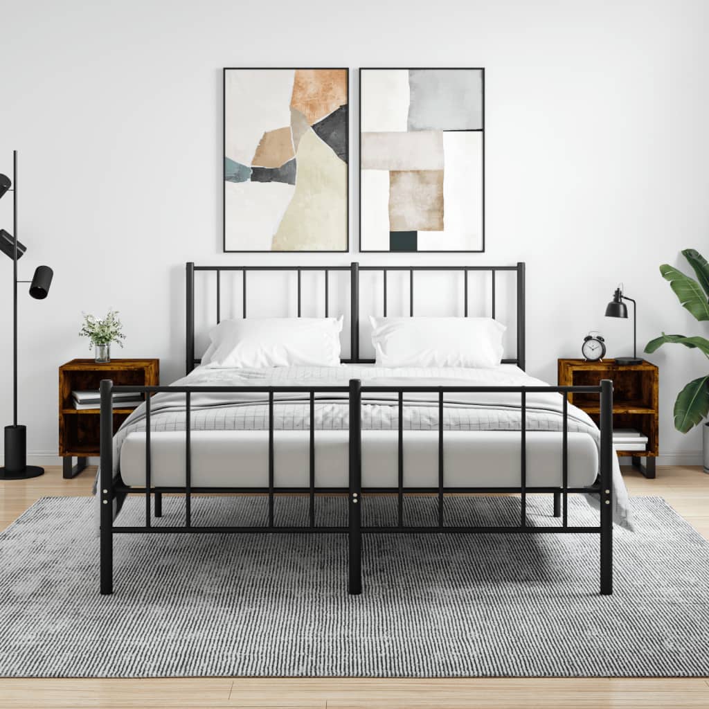 vidaXL Nočné skrinky 2 ks dymový dub 40x30x50 cm kompozitné drevo