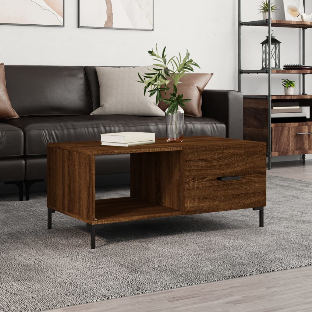 vidaXL Konferenčný stolík hnedý dub 90x50x40 cm kompozitné drevo