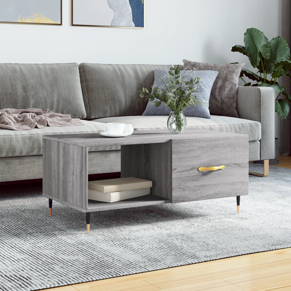 vidaXL Konferenčný stolík sivý sonoma 90x50x40cm kompozitné drevo