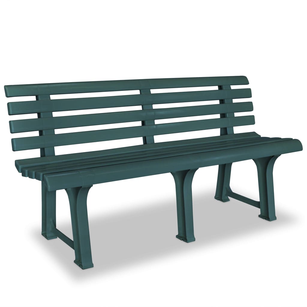 vidaXL Záhradná lavička 145,5 cm, plast, zelená