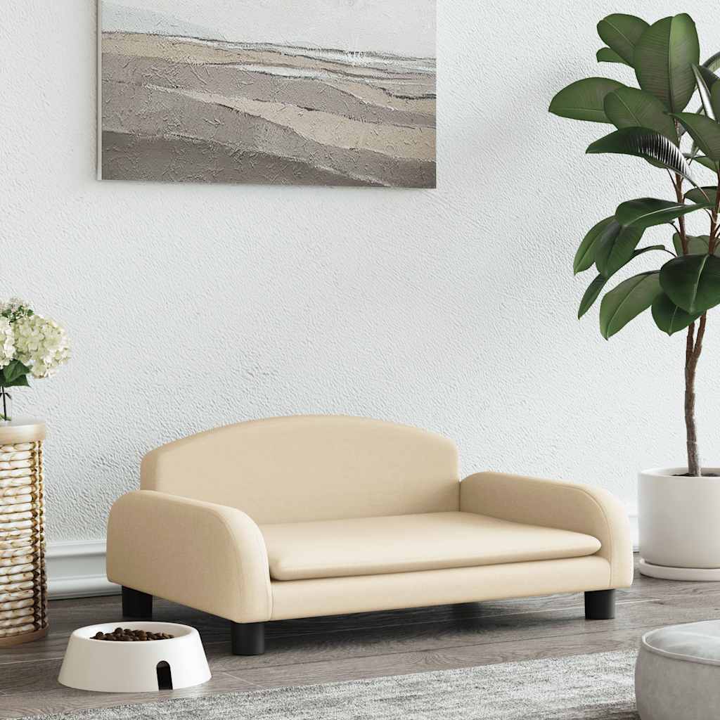 vidaXL Pelech pre psa krémový 70x45x30 cm látka