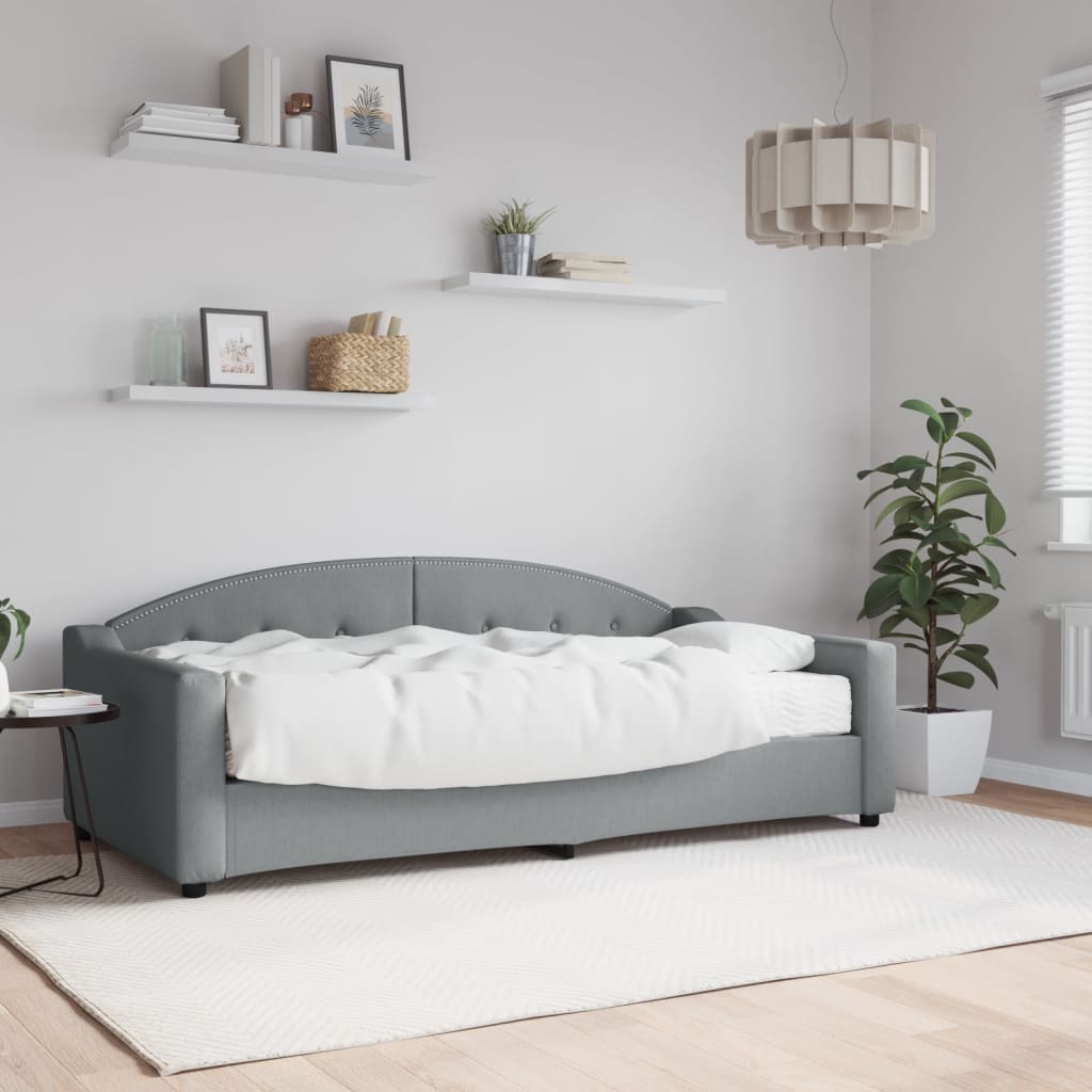 vidaXL Denná posteľ s matracom bledosivá 90x190 cm látka