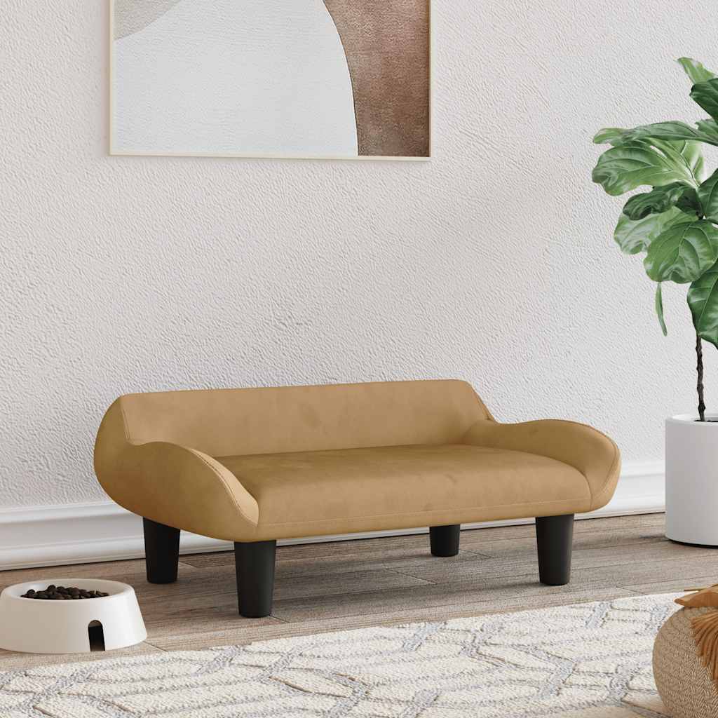 vidaXL Pelech pre psa hnedý 70x40x24 cm zamat