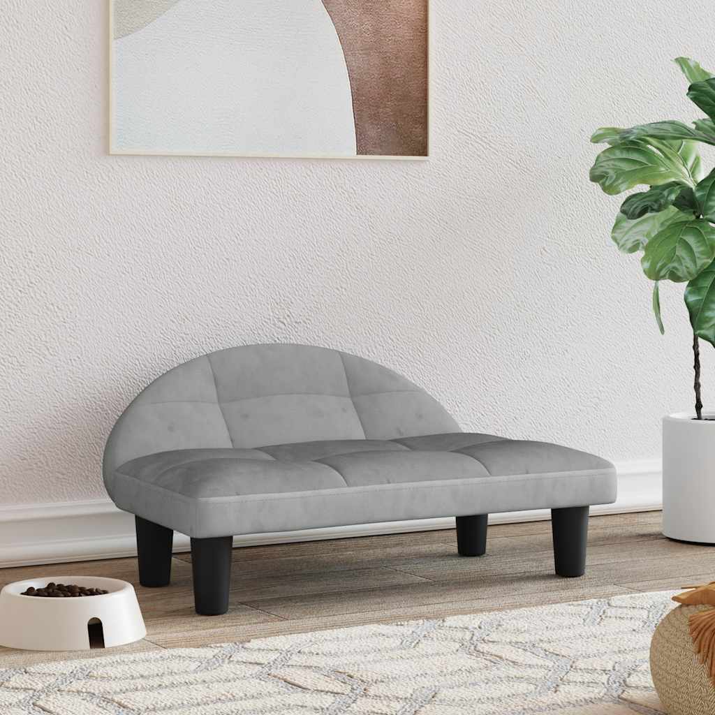 vidaXL Pelech pre psa bledosivý 70x52x30 cm zamat