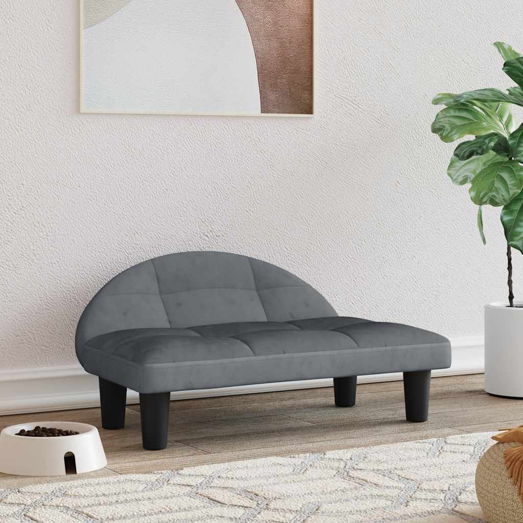 vidaXL Pelech pre psa tmavosivý 70x52x30 cm zamat