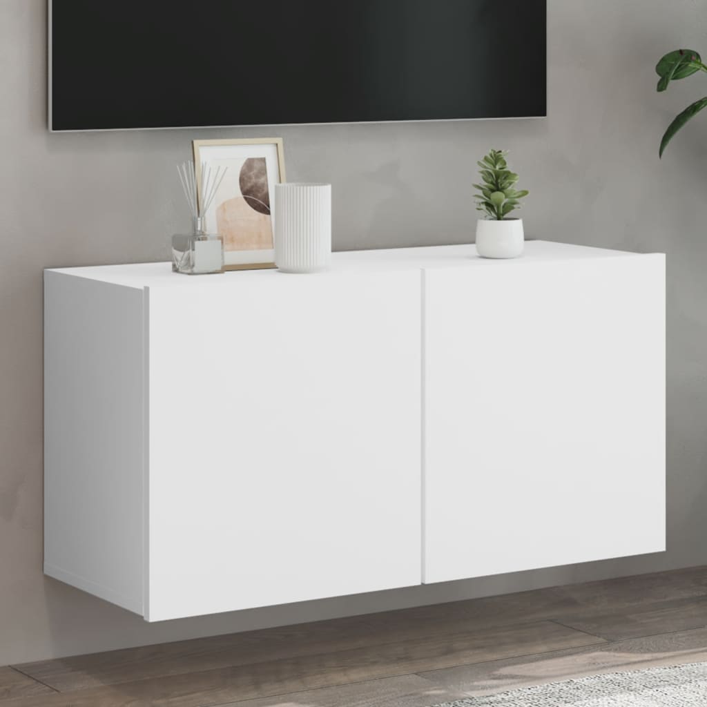 vidaXL TV skrinka nástenná biela 80x30x41 cm