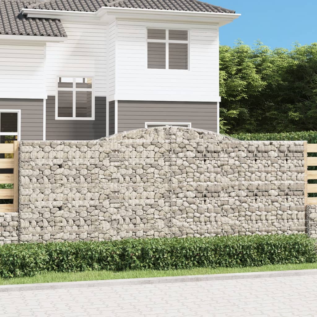 vidaXL Oblúkové gabiónové koše 15 ks 400x50x160/180cm pozink. železo