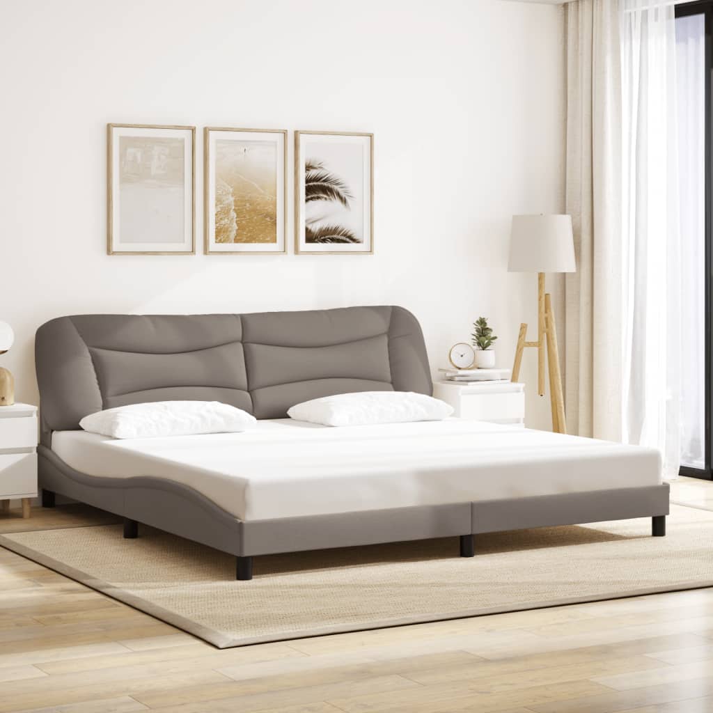 vidaXL Posteľ bez matraca sivohnedá 200x200 cm látka